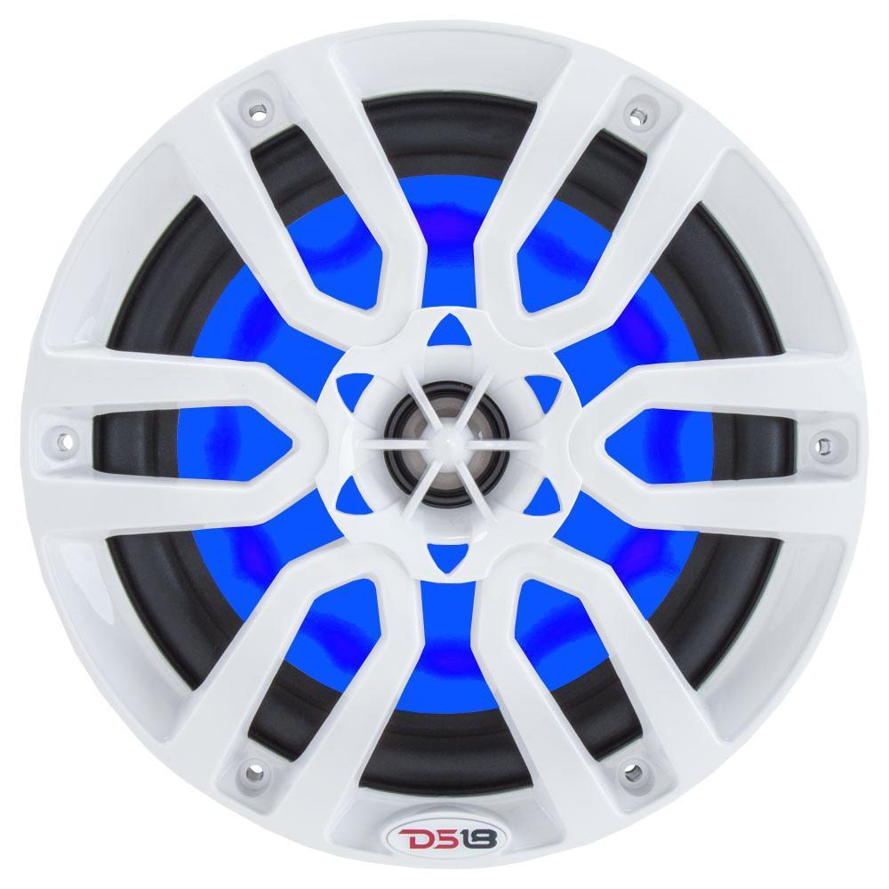 DS18 DS-NXL-6 HYDRO 6.5 Inch 2-Way Marine Speakers W/ Integrated RGB LED Lights 300 Watts White DS18