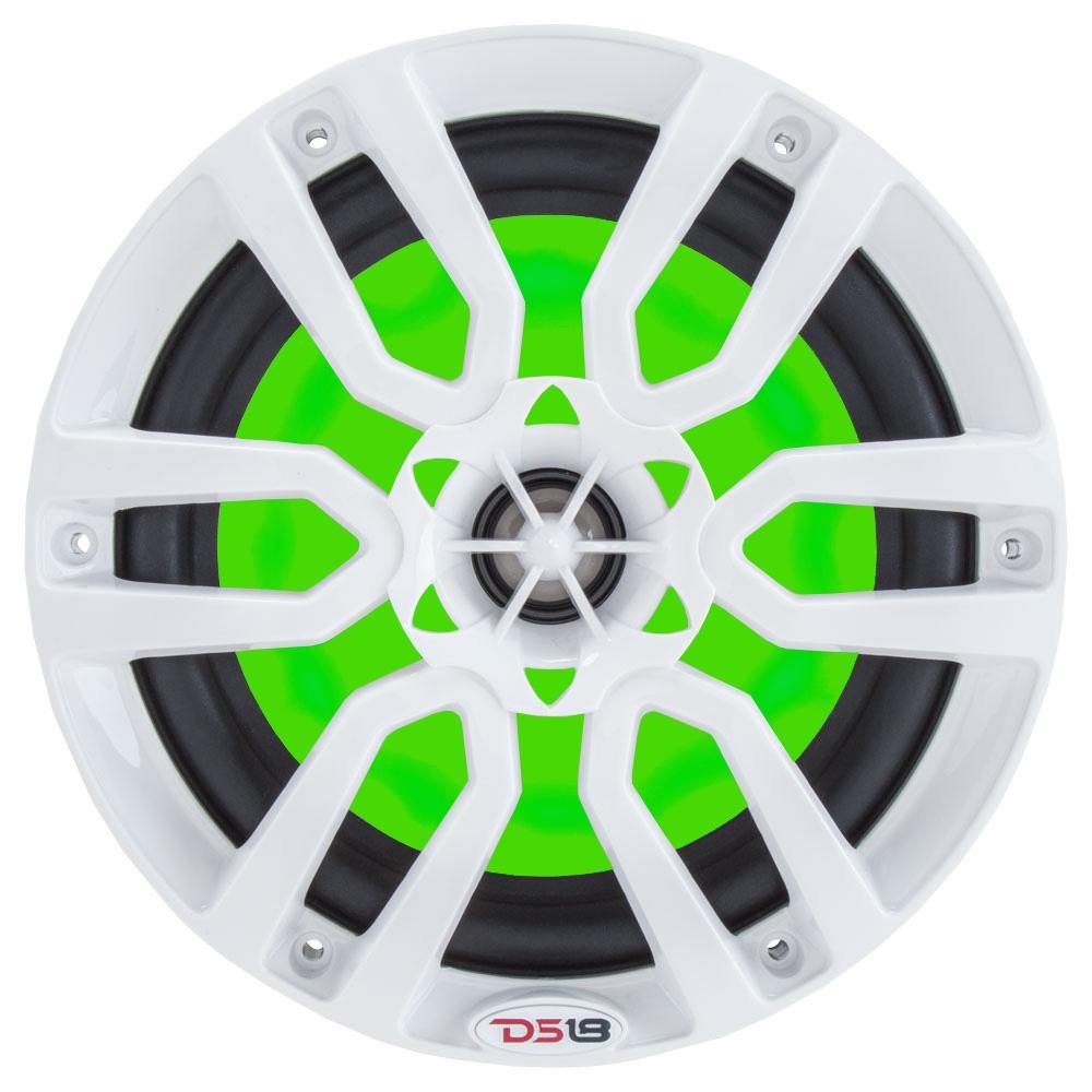 DS18 DS-NXL-6 HYDRO 6.5 Inch 2-Way Marine Speakers W/ Integrated RGB LED Lights 300 Watts White DS18