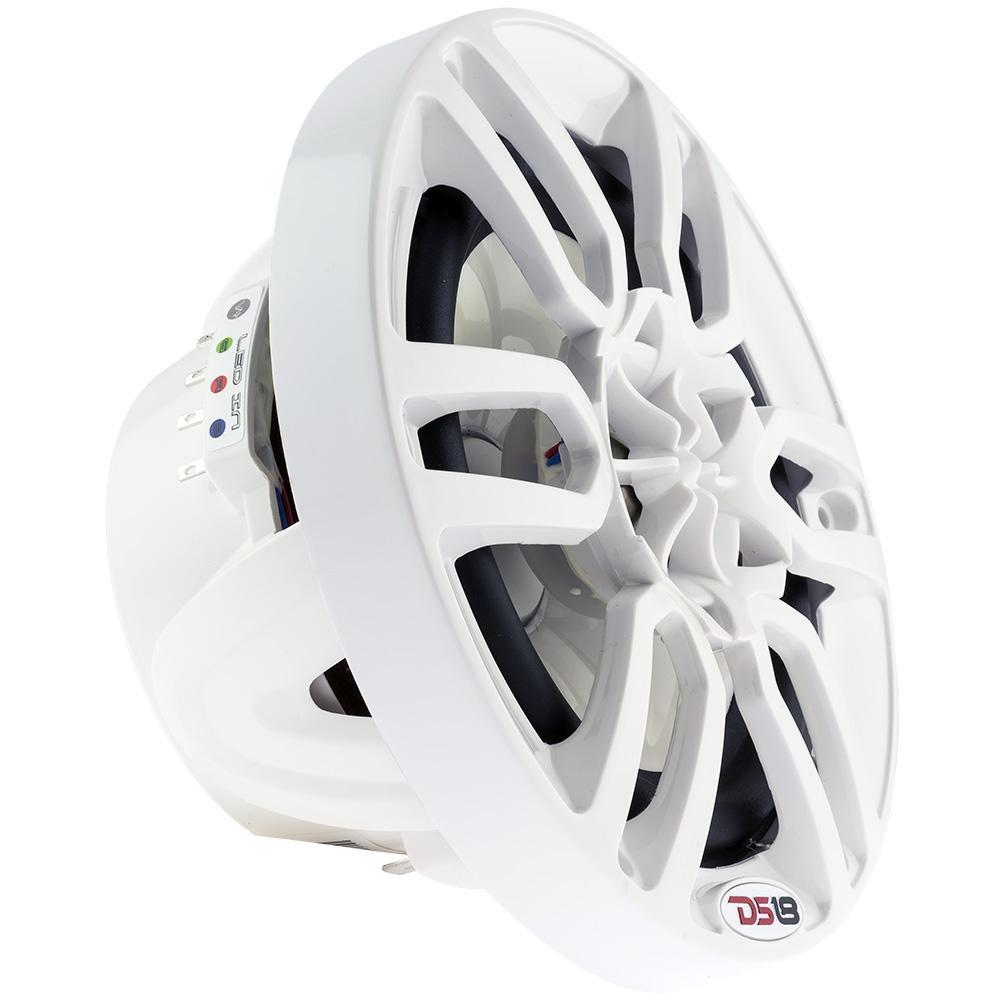 DS18 DS-NXL-6 HYDRO 6.5 Inch 2-Way Marine Speakers W/ Integrated RGB LED Lights 300 Watts White DS18