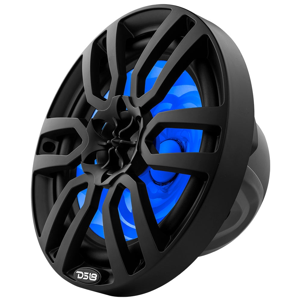 NXL 8" 2-Way Coaxial Marine Speaker With LED RGB Lights 125 Watts Rms 4-Ohm -Black