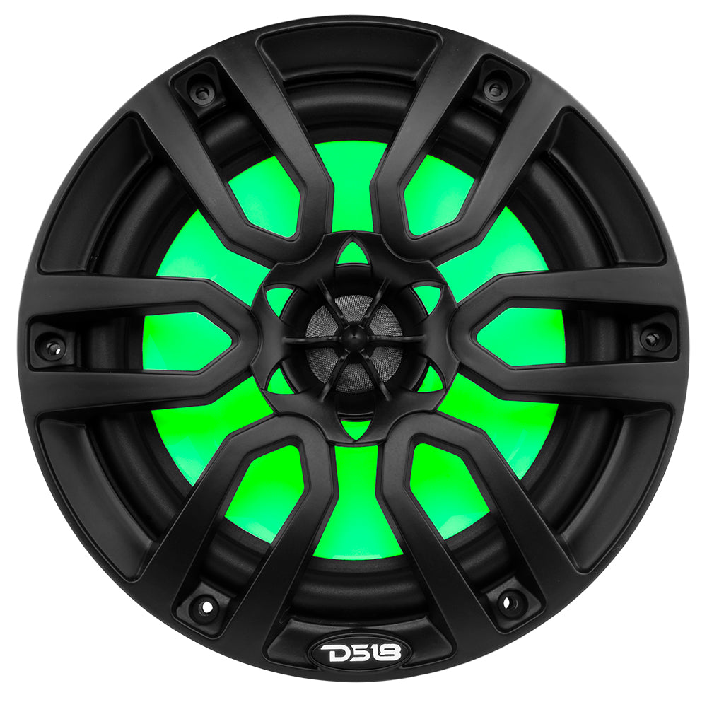 NXL 8" 2-Way Coaxial Marine Speaker With LED RGB Lights 125 Watts Rms 4-Ohm -Black