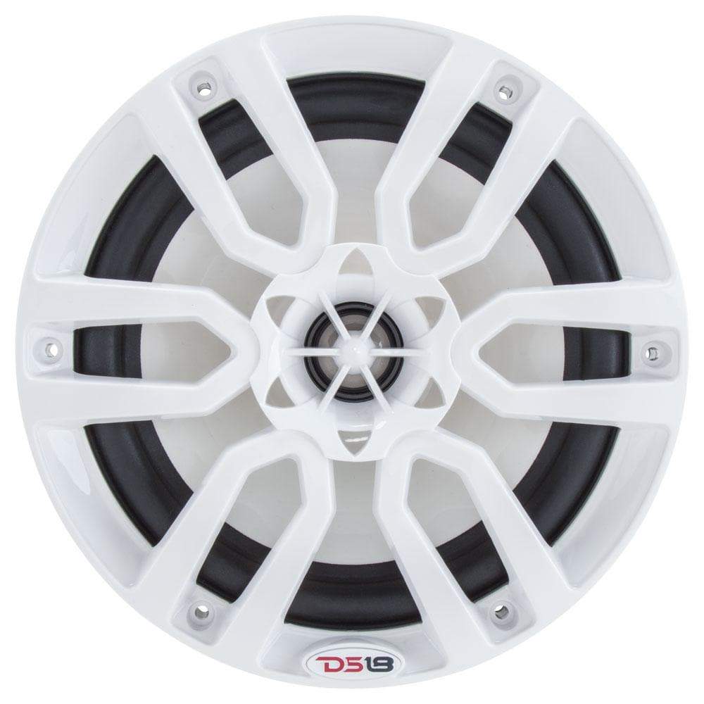 DS18 DS-NXL-8 HYDRO 8 Inch 2-Way Marine Speakers W/ Integrated RGB LED Lights 375 Watts White DS18