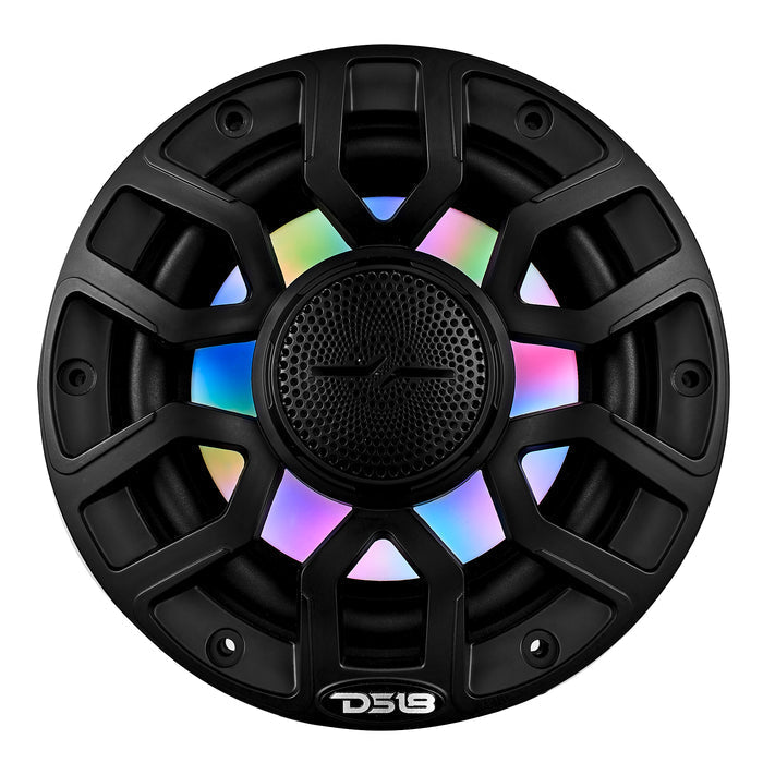 DS18 NXL 6.5" 2-Way Coaxial Marine Speaker With Digital Led Lights And Bullet Tweeter 150 Watts 4-Ohm Black