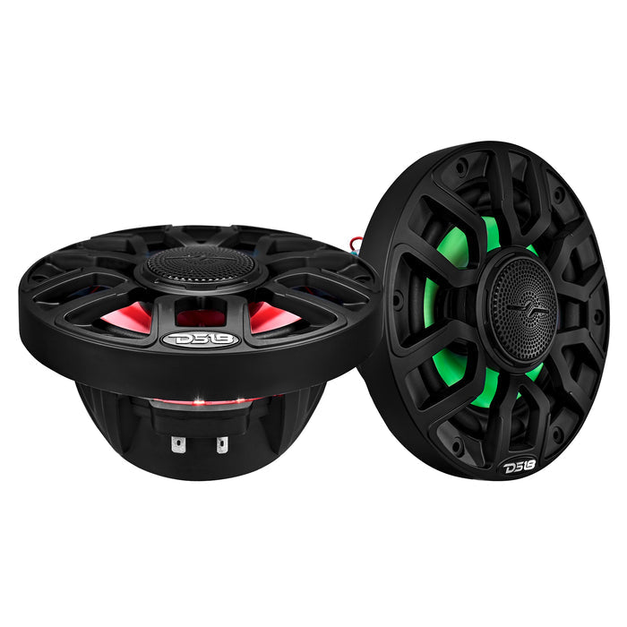 DS18 NXL 6.5" 2-Way Coaxial Marine Speaker With Digital Led Lights And Bullet Tweeter 150 Watts 4-Ohm Black