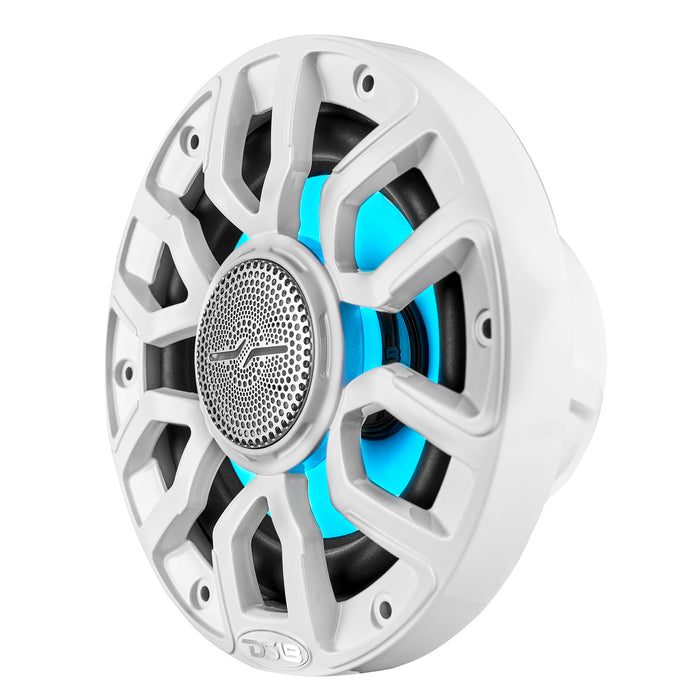 DS18 NXL 6.5" 2-Way Coaxial Marine Speaker With Digital Led Lights And Bullet Tweeter 150 Watts 4-Ohm White