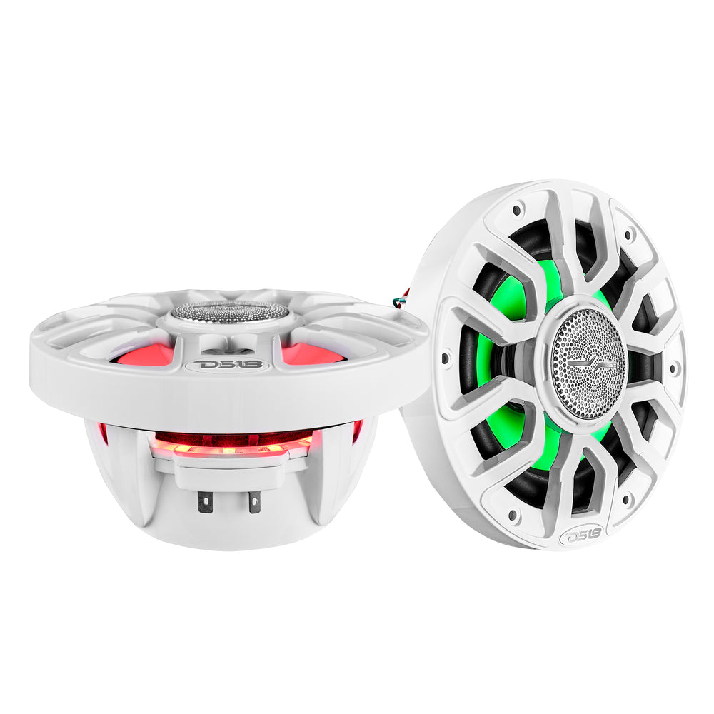 DS18 NXL 6.5" 2-Way Coaxial Marine Speaker With Digital Led Lights And Bullet Tweeter 150 Watts 4-Ohm White