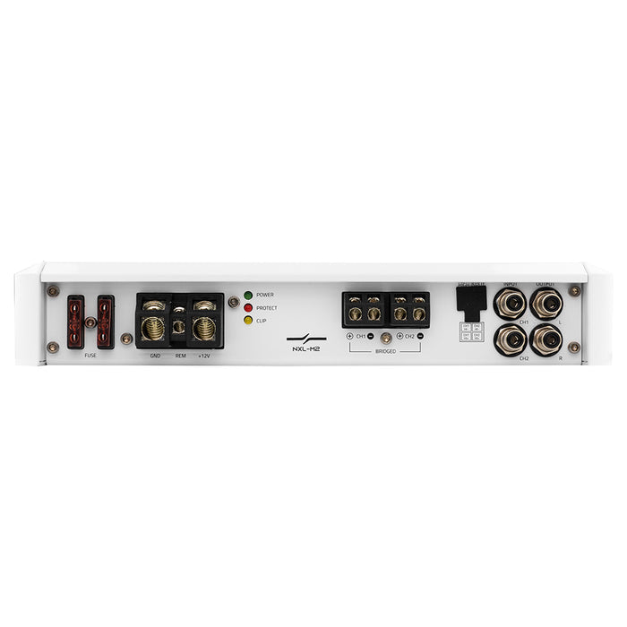 DS18 NXL-M2 Marine Amplifier Full Range 2-Channel Class D Digital IPX5 Marine Grade Amp 1500W Total Peak - Weatherproof Amp