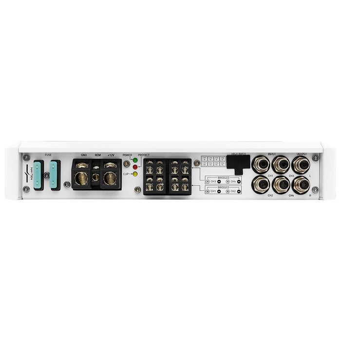 DS18 NXL-M4 4-Channel Class D Marine Amplifier, 1800W Peak, IPX5 Weatherproof
