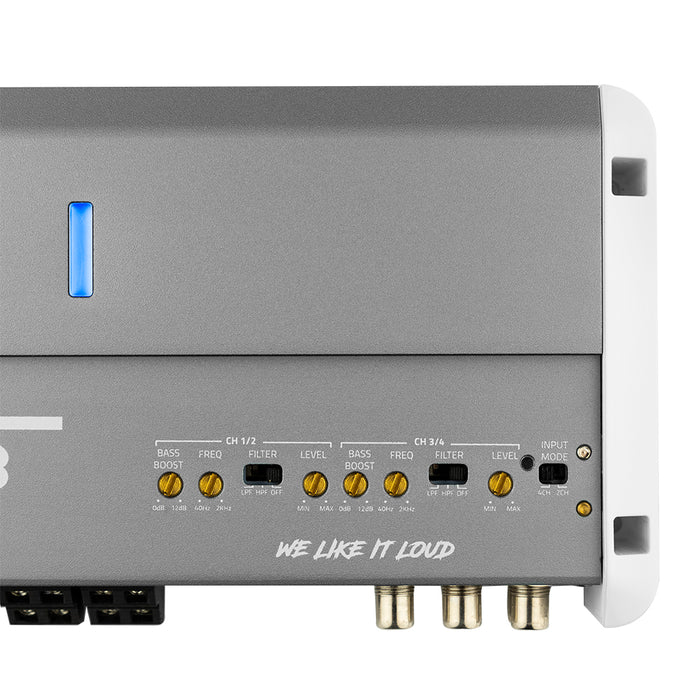 DS18 NXL-M4 4-Channel Class D Marine Amplifier, 1800W Peak, IPX5 Weatherproof