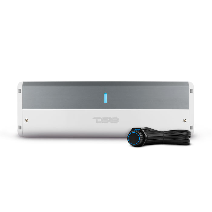 DS18 NXL-M5 5-Channel Class D Marine Amplifier, 3600W Peak, IPX5, Bass Knob Included