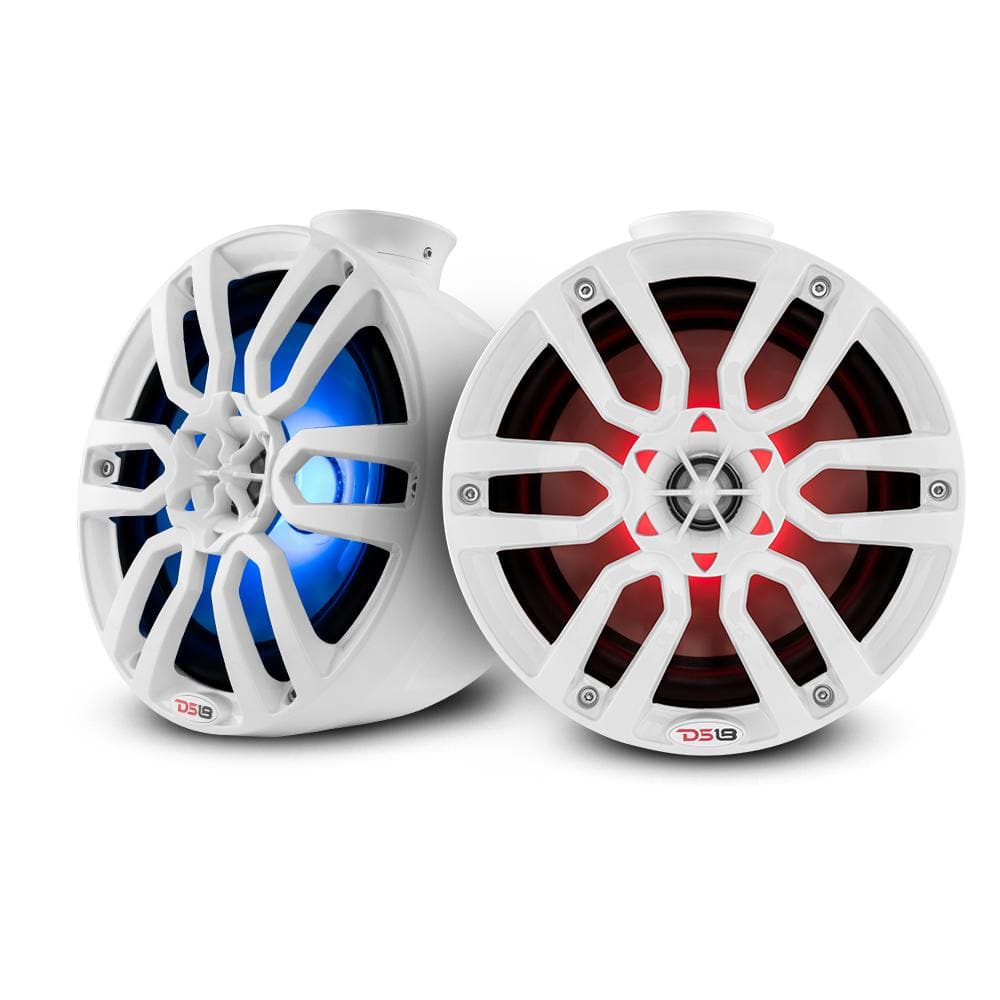 DS18 DS-NXL-PS8W HYDRO 8 Inch Short Marine Towers W/ Flat and Pole Mount RGB LED Lights 375 Watts White DS18