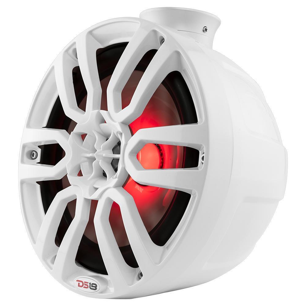 DS18 DS-NXL-PS8W HYDRO 8 Inch Short Marine Towers W/ Flat and Pole Mount RGB LED Lights 375 Watts White DS18