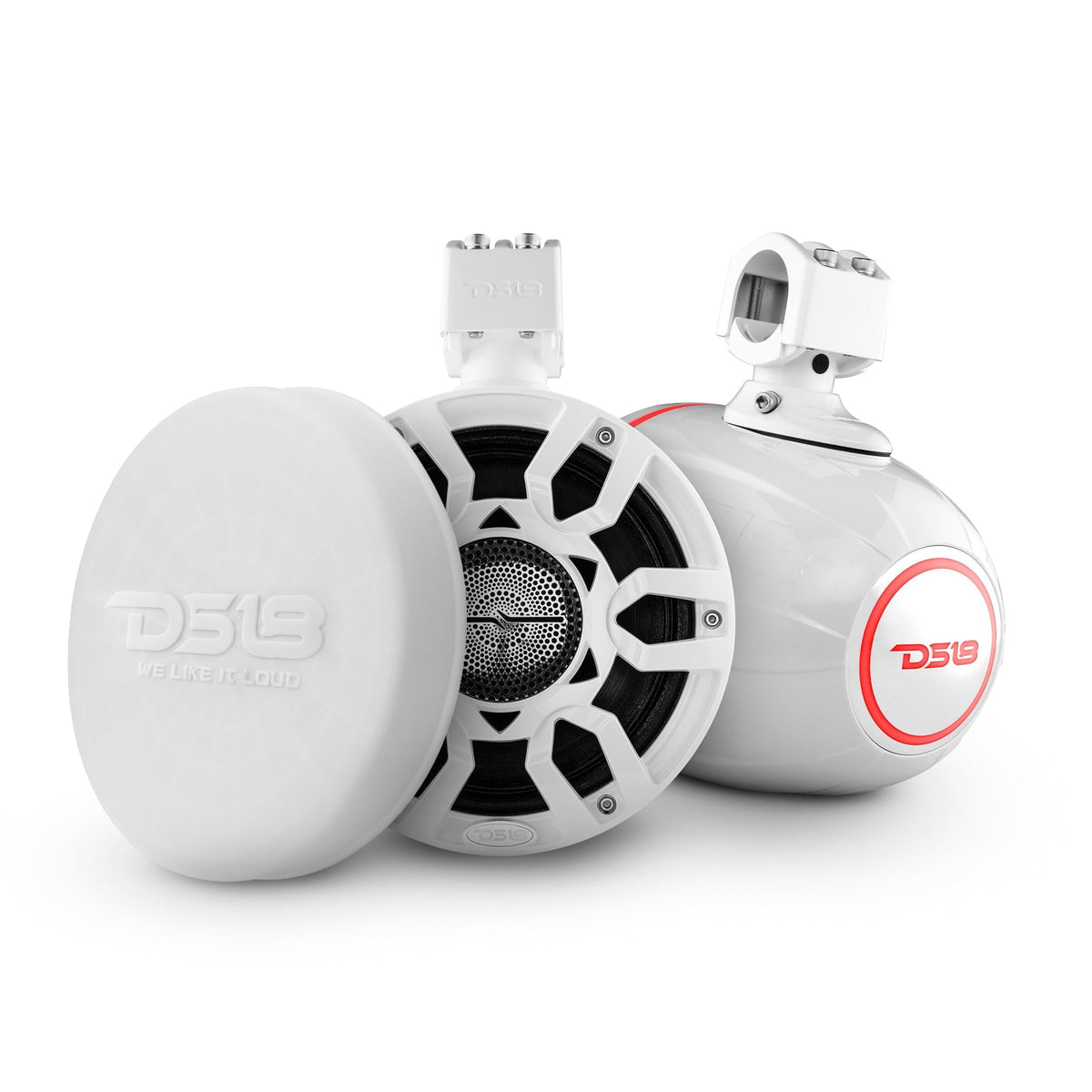 DS18 NXL-X8PRO/WH NXL 8" Tower Speakers with Compression Driver - 250W RMS, 4-Ohm, RGB LED, White DS18