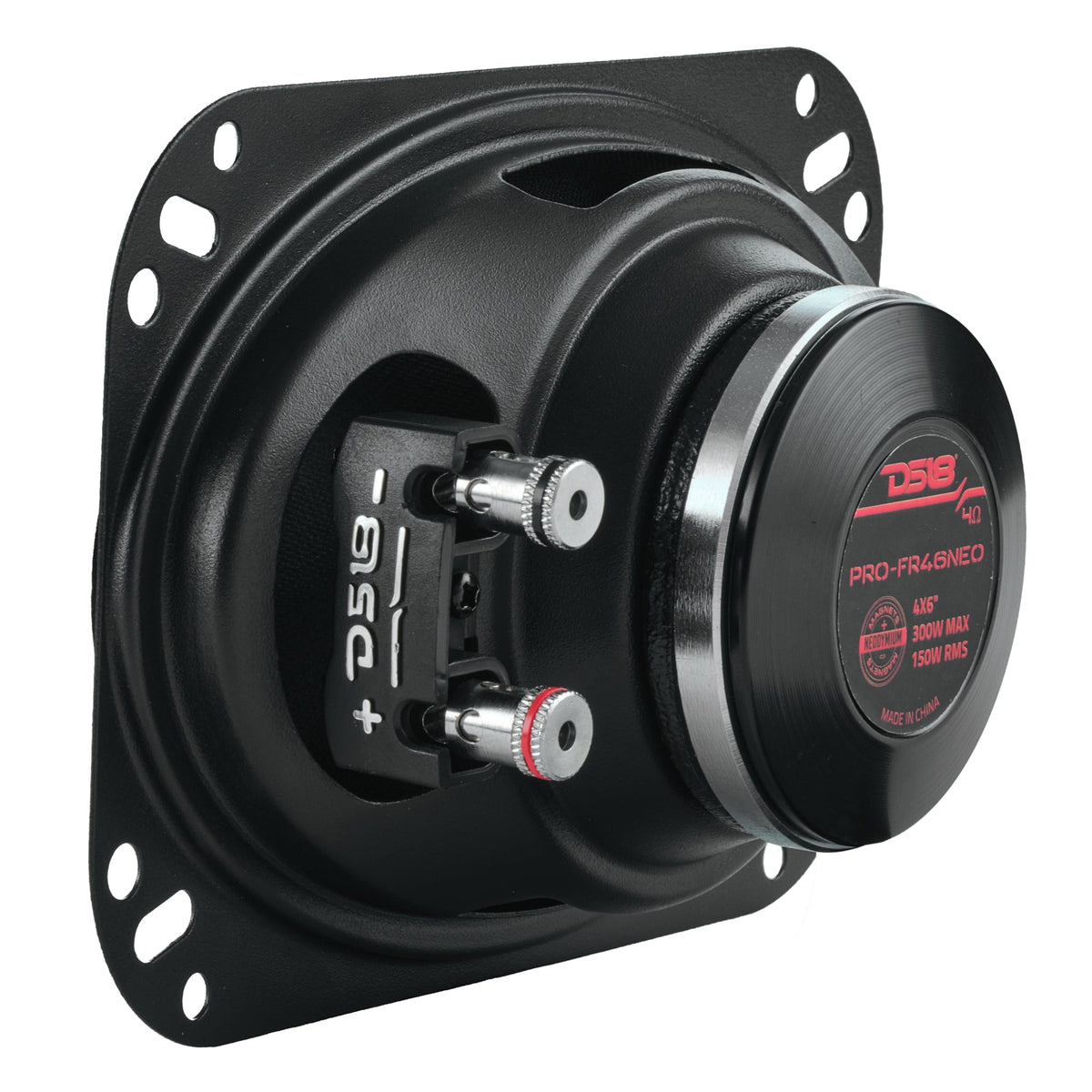 DS18 PRO-FR46NEO PRO 4x6" Neodymium Full-Range Loudspeaker with Bullet - 150W RMS, 4-Ohm DS18