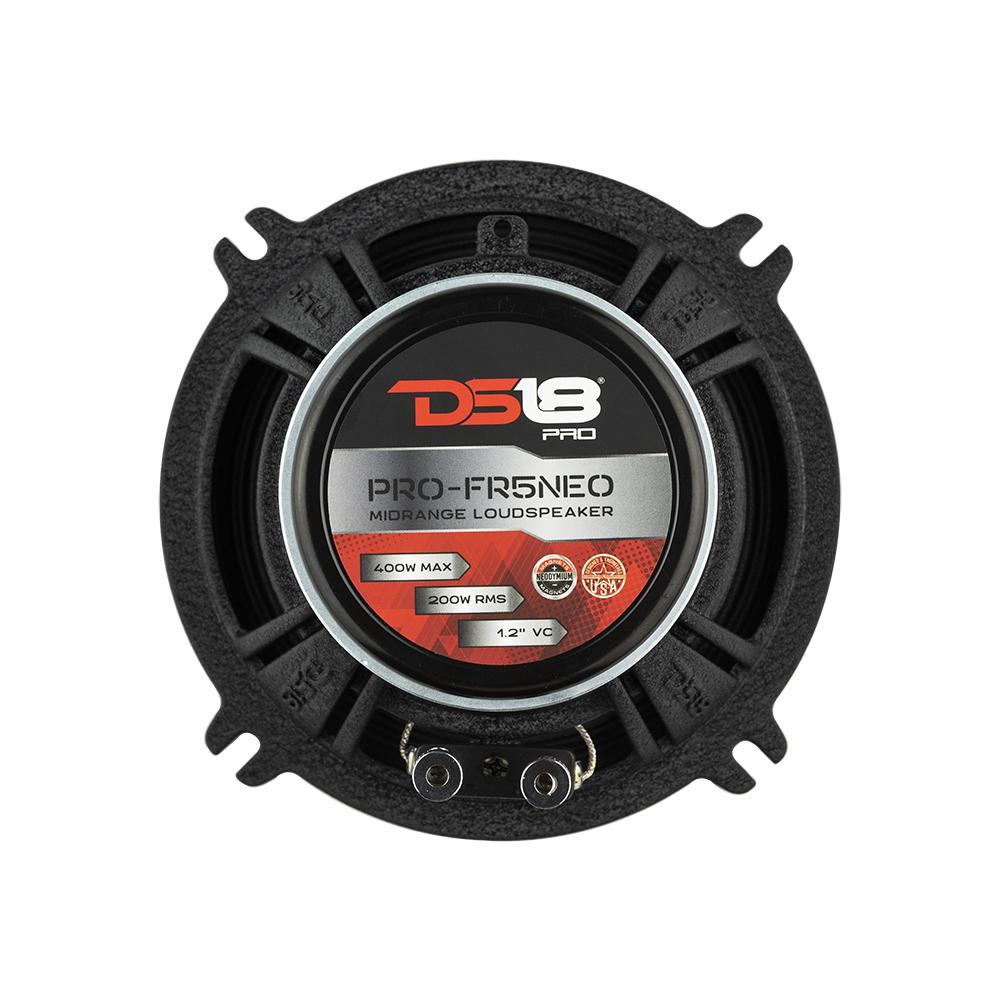 DS18 DS-PRO-FR5NEO PRO 5.25 Inch Neodymium Full-Range Loudspeaker W/ Bullet 400 Watts 4-Ohm W/ Grill DS18