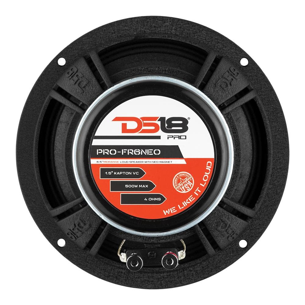 DS18 DS-PRO-FR6NEO PRO 6.5 Inch Neodymium Full-Range Loudspeaker W/ Bullet 450 Watts 4-Ohm W/ Grill DS18