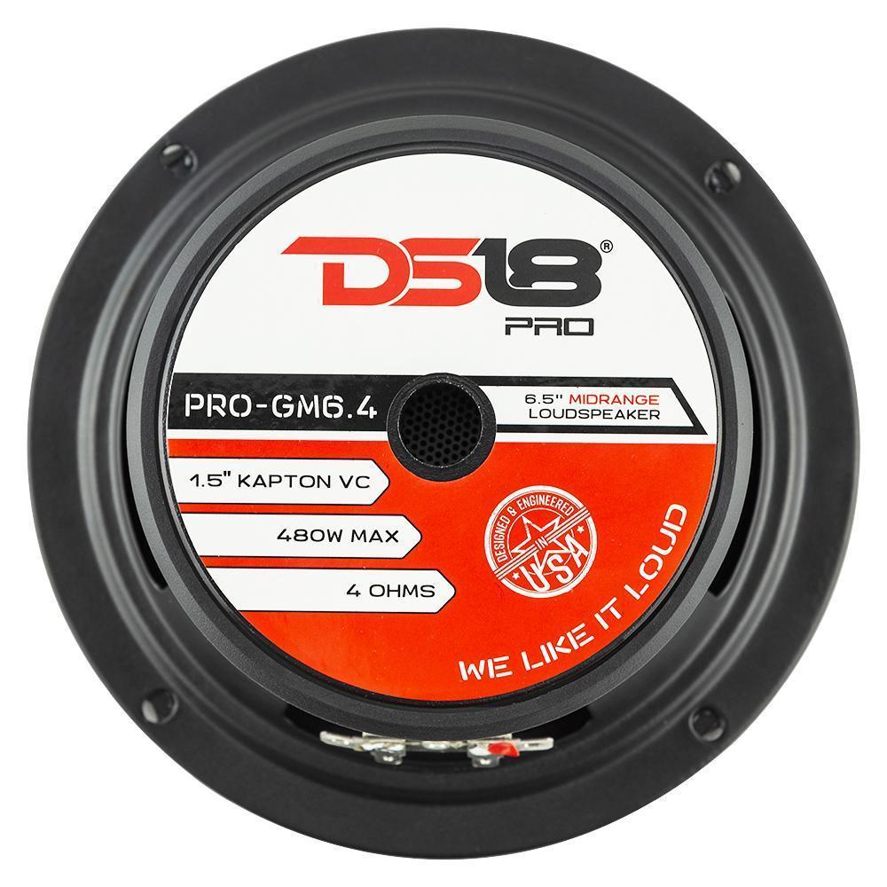 DS18 PRO-GM6.4PK Loudspeakers and Tweeters Package Including a Pair of PRO-GM6.4 + a Pair of PRO-TW1X/BK