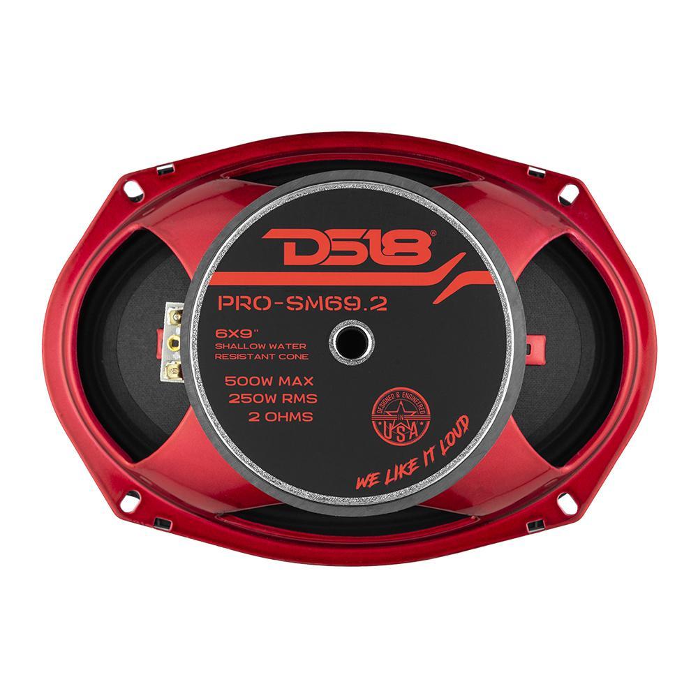 DS18 DS-PRO-SM69.2 PRO 6x9 Inch Shallow Water resistant Cone Mid-Range Loudspeaker 550 Watts 2-Ohm DS18