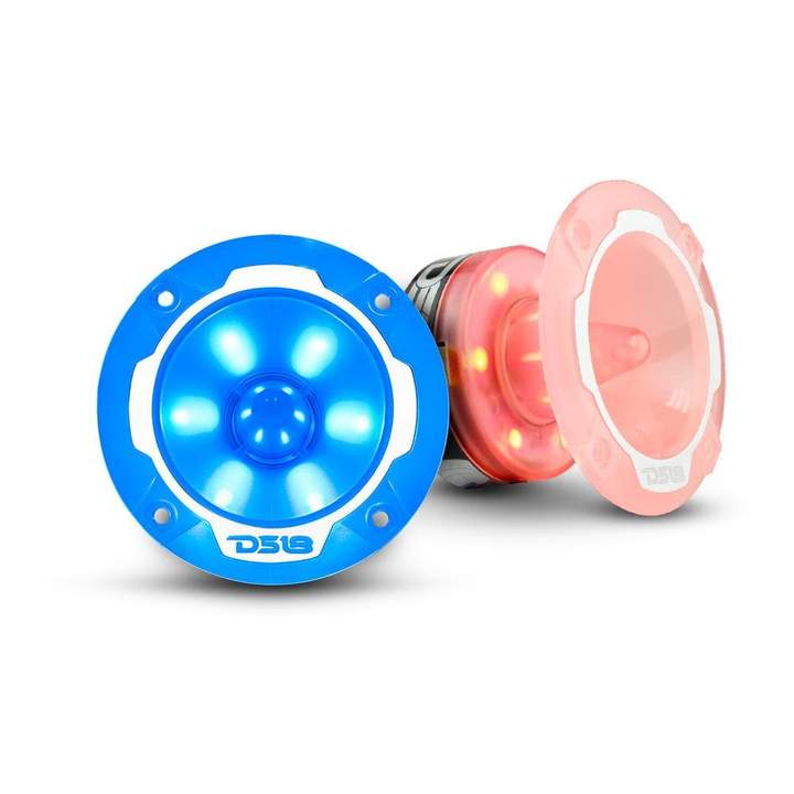 DS18 DS-PRO-TW2L PRO 1 Inch VC Aluminum Super Bullet Tweeter W/ RGB LED Lights 240 Watts 4-Ohm DS18