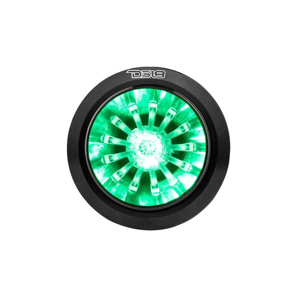 DS18 DS-PRO-TW720L 1.6 Inch Shallow High Compression Neodymium Super Bullet Tweeter 280 Watts 1 Inch Aluminum 4-Ohm Vc WITH RGB LED Lights DS18
