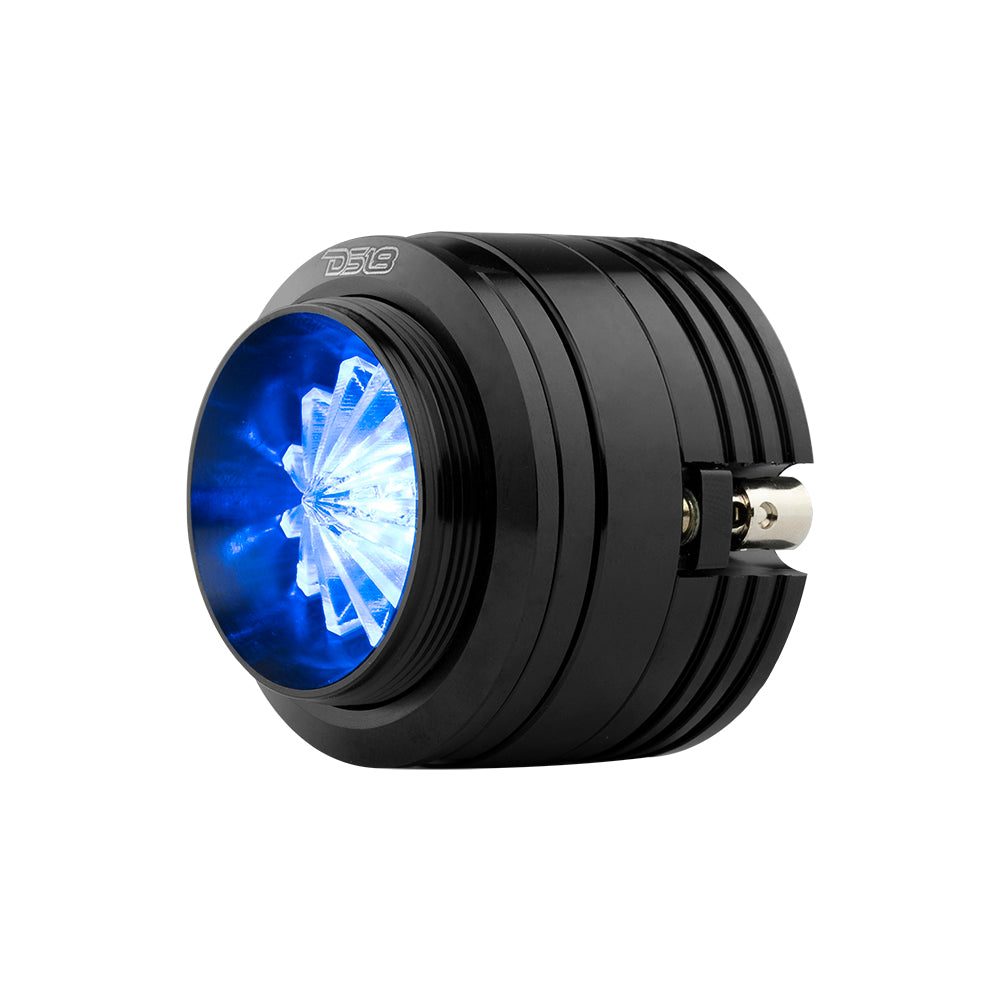 DS18 DS-PRO-TW720L 1.6 Inch Shallow High Compression Neodymium Super Bullet Tweeter 280 Watts 1 Inch Aluminum 4-Ohm Vc WITH RGB LED Lights DS18