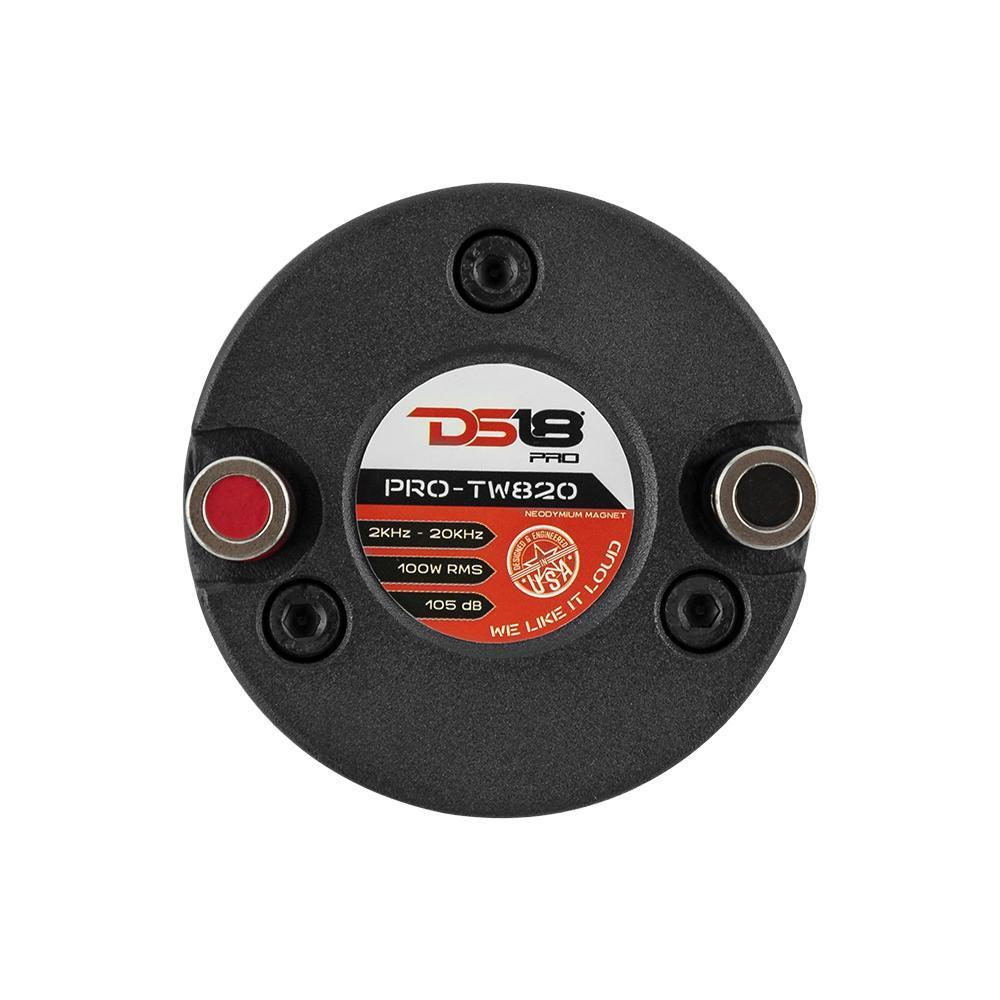 DS18 DS-PRO-TW820 PRO 1 Inch VC Aluminum High Compression Neodymium Super Bullet Tweeter 200 Watts 4-Ohm DS18