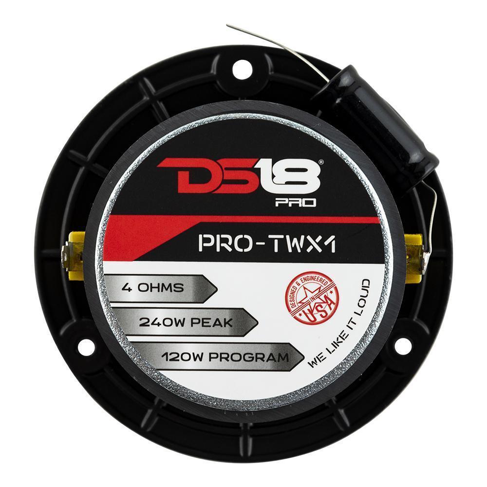 DS18 DS-PRO-TWX1 PRO 1 Inch VC Aluminum Super Bullet Tweeter 240 Watts 4-Ohm Silver/Black DS18
