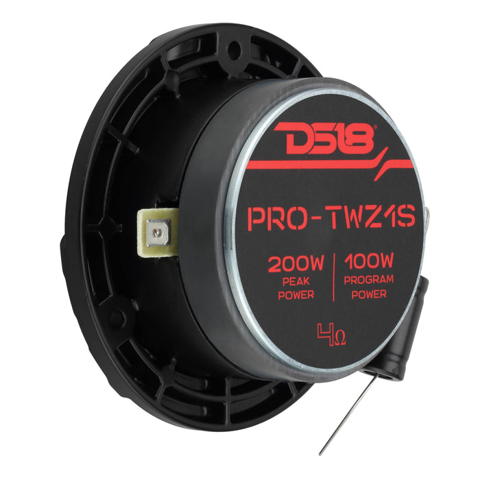 DS18 PRO-TWZ1S 3.8” Shallow-Mount Super Bullet Compression Tweeter with 1” Aluminum Voice Coil | 100W RMS 4-Ohm