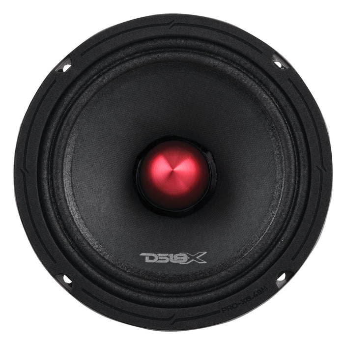 DS18 Car Audio Bundle – 4 PRO-X6.4BM 6.5" Midrange Speakers 500W MAX + 4 PRO-TW1X/BK Tweeters + GEN-X 4-Channel Amp 1800W Peak Power