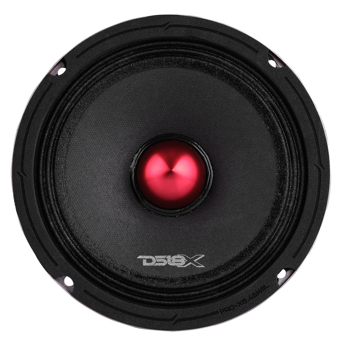 DS18 PRO-X6.4BMSL Slim Loudspeaker - 6.5", Midrange, Red Aluminum Bullet, 400W Max, 200W RMS, 4 Ohms  (1 Speaker)