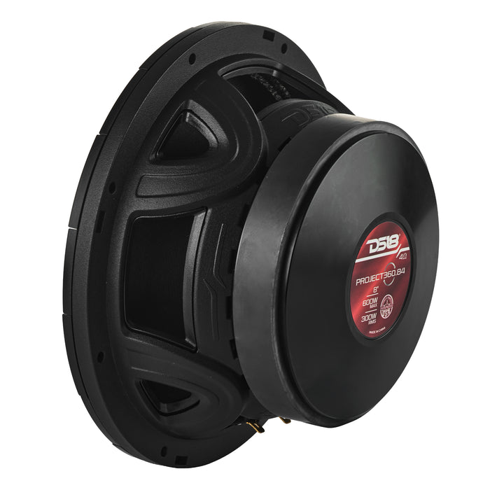 DS18 PROJECT360.84 8" Mid-High Loudspeaker – 300W RMS 4-Ohm High-Sensitivity Driver with Rotating Recone Quick Repair Design