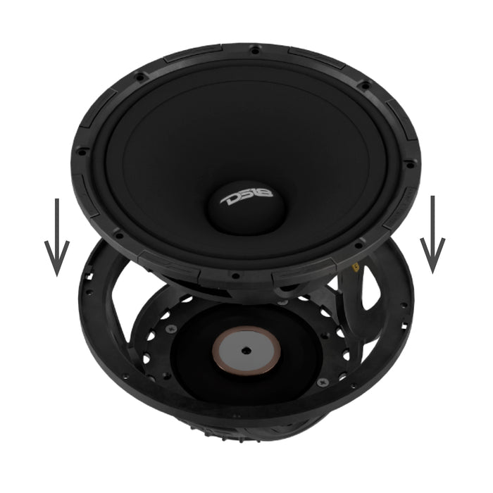 DS18 PROJECT360.84N 8" High-Sensitivity Mid-High Loudspeaker – Neodymium Magnet, 350W RMS, 4 Ohm, Rotating Recone Quick Repair Design