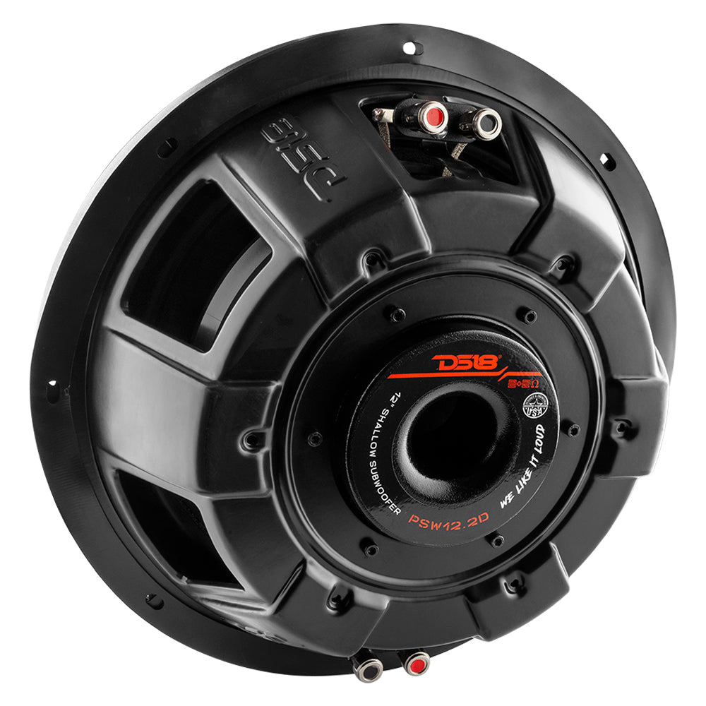 DS18 DS-PSW12.2D PS Shallow Water Resistant 12 Inch Subwoofer 1200 Watts Dvc 2-Ohm (Perfect for Powersports and Motorcycles) DS18