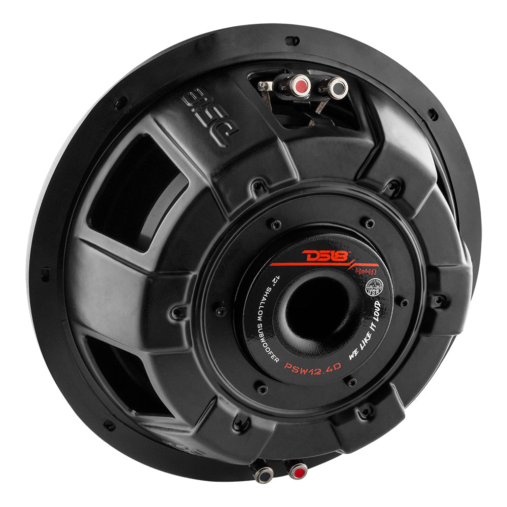 DS18 DS-PSW12.4D PS Shallow Water Resistant 12 Inch Subwoofer 1200 Watts Dvc 4-Ohm (Perfect for Powersports and Motorcycles) DS18
