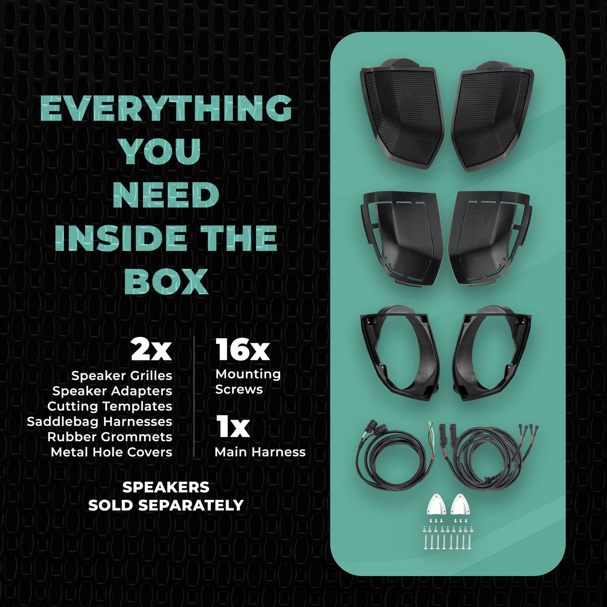 DS18 RY-HD69SBU.24 Harley-Davidson 2024+ Saddlebag Speaker Lid Conversion Kit for 6x9" Speakers DS18