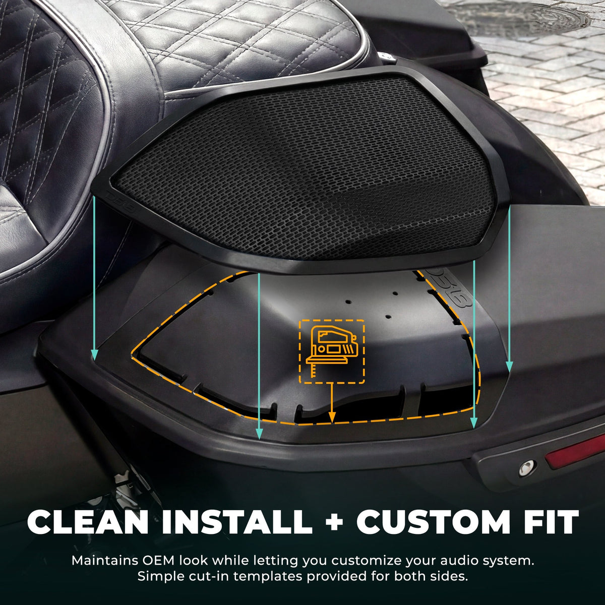DS18 RY-HD69SBU.24 Harley-Davidson 2024+ Saddlebag Speaker Lid Conversion Kit for 6x9" Speakers DS18