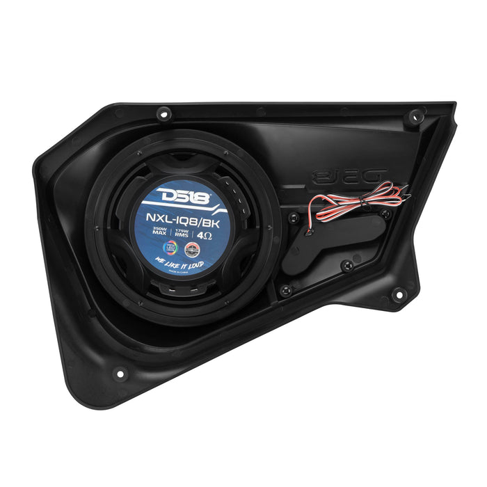 DS18 RZR-PROBD8LD Polaris RZR Rear Door Panels Loaded with NXL-IQ/BK 8" Coaxial Speakers