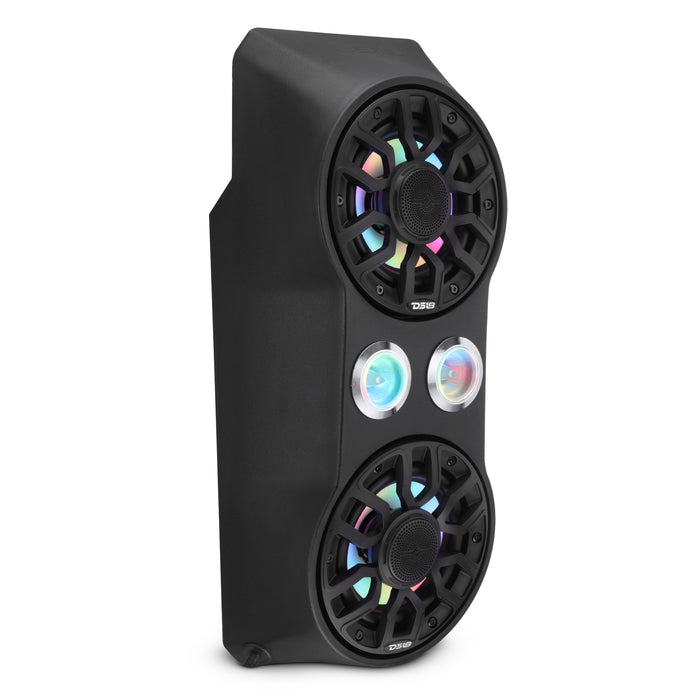 DS18 RZR-PROWFCC62LD Polaris RZR Pro 2020+ Loaded Waterfall Console Enclosure, 6.5" Speakers + Tweeters, LED
