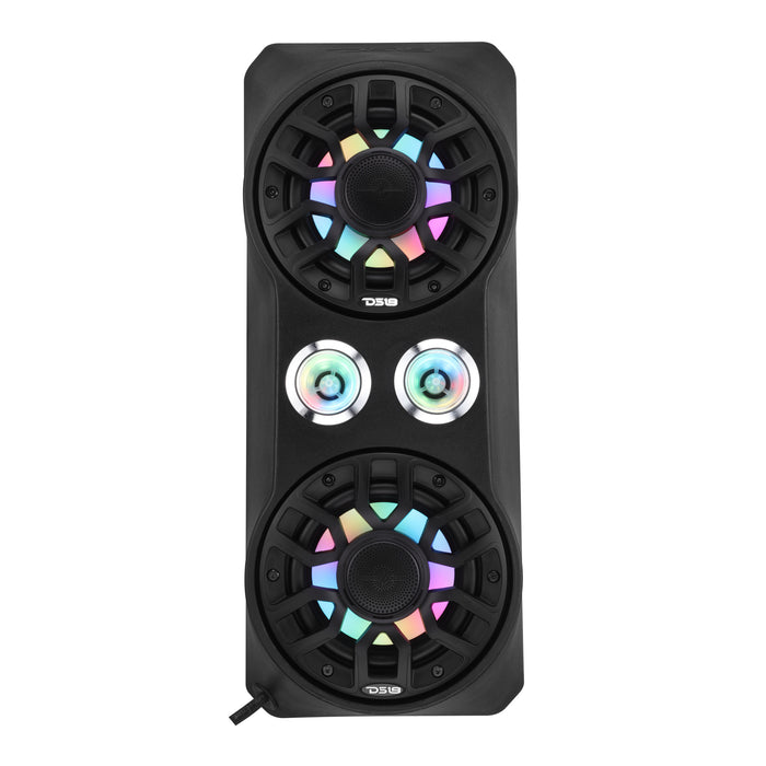 DS18 RZR-PROWFCC62LD Polaris RZR Pro 2020+ Loaded Waterfall Console Enclosure, 6.5" Speakers + Tweeters, LED
