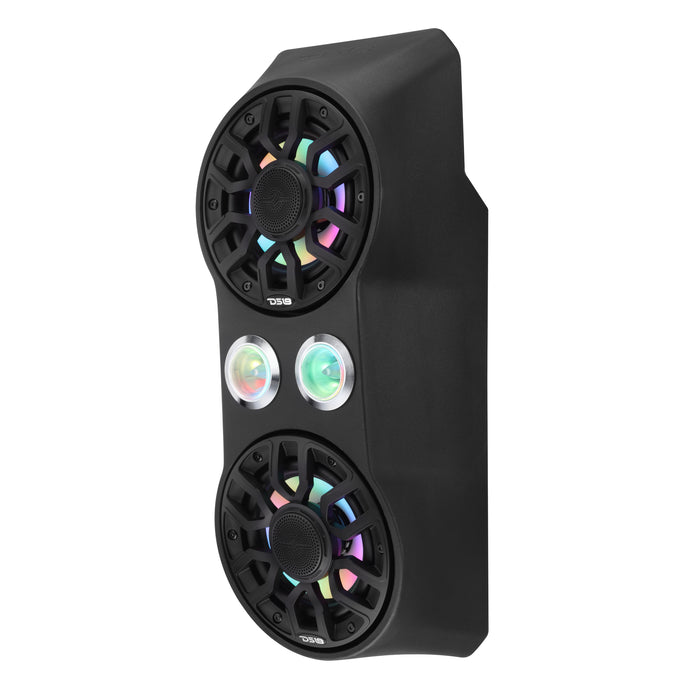 DS18 RZR-PROWFCC62LD Polaris RZR Pro 2020+ Loaded Waterfall Console Enclosure, 6.5" Speakers + Tweeters, LED