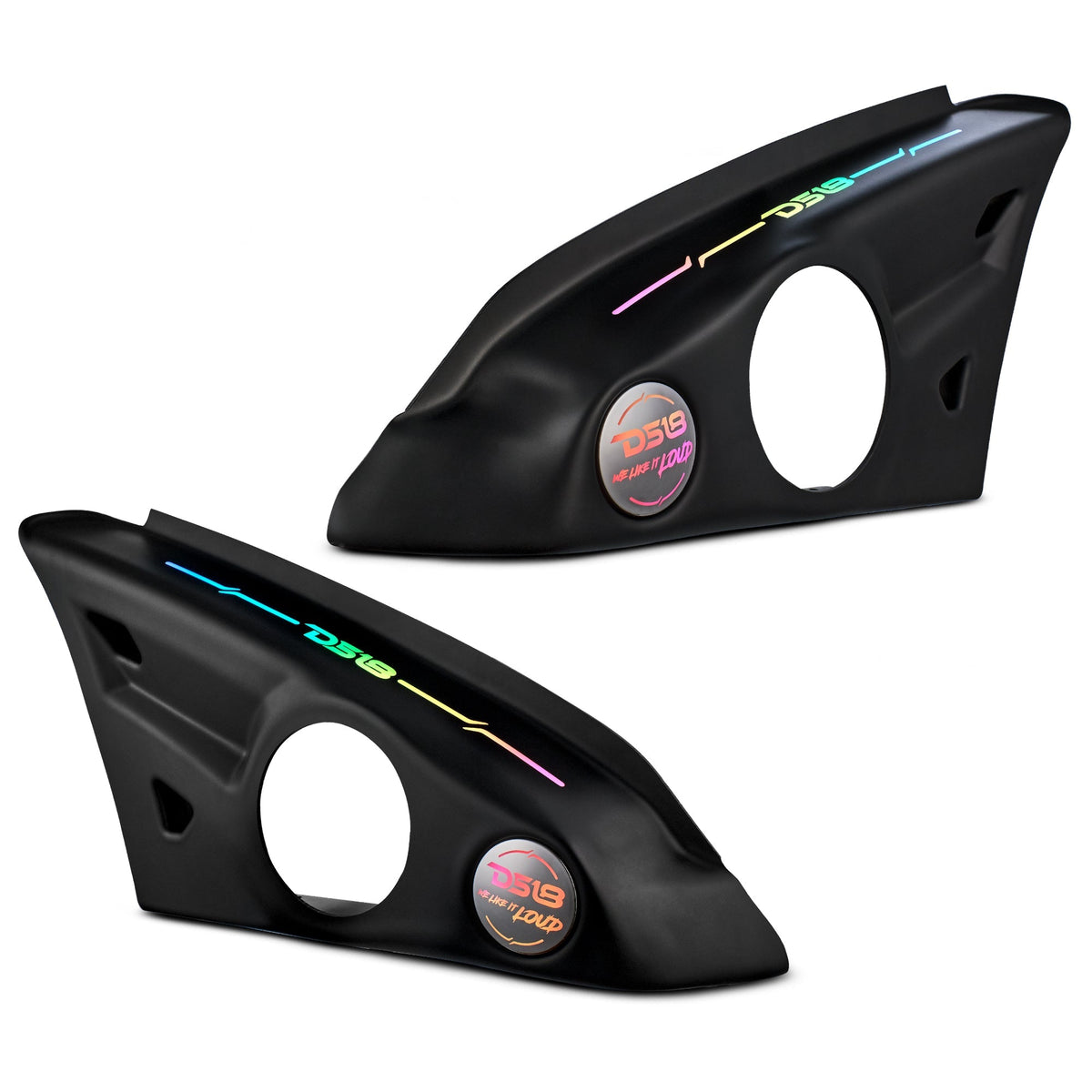 DS18 SLG-AR6V2 Polaris Slingshot 2015+ Armrest Speaker Pods - Empty, Fits 2 x 6.5", Digital LED DS18