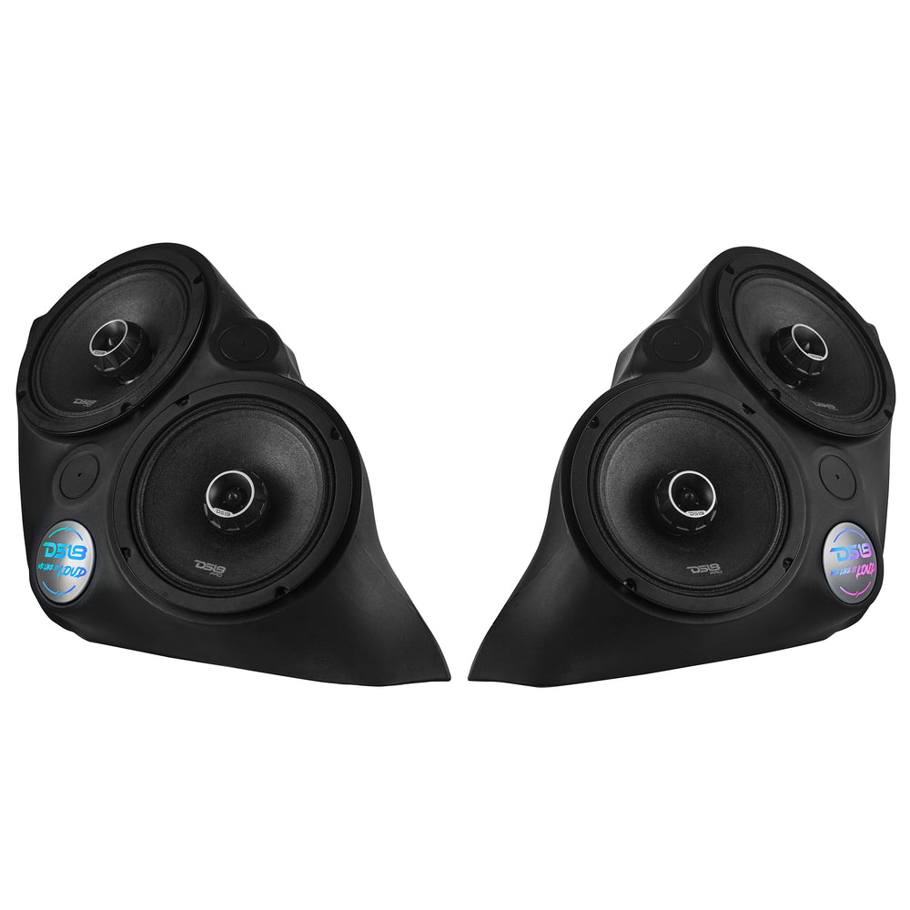 DS18 SLG-F82 Polaris Slingshot Front Fender Dual 8" Speaker Pods With Digital LED Lighting