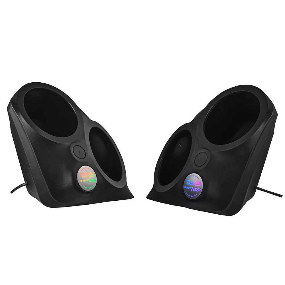 DS18 SLG-F82 Polaris Slingshot Front Fender Dual 8" Speaker Pods With Digital LED Lighting