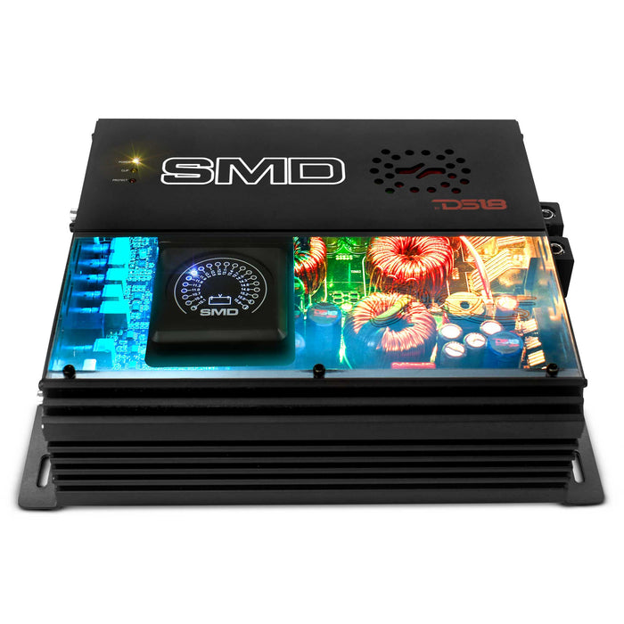 SMD Monoblock Amplifier with VM-1 Voltmeter and Digital LED Lights 2000W RMS at 1-ohm - Steve Meade Designs