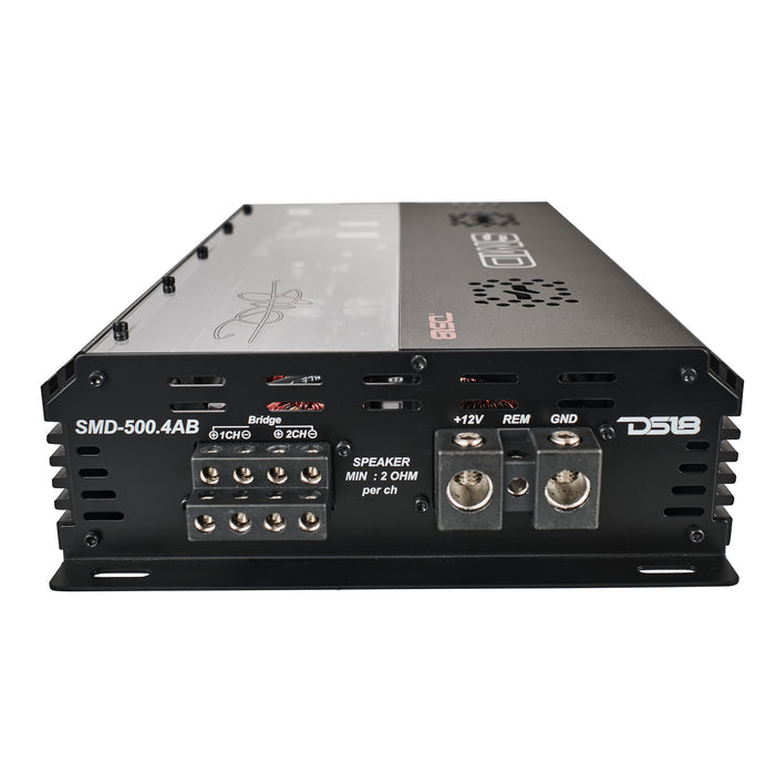 SMD 4-Channel Class AB Amplifier with VM-1 Voltmeter and Digital LED Lights 4 x 500W at 2-Ohm - Steve Meade Designs