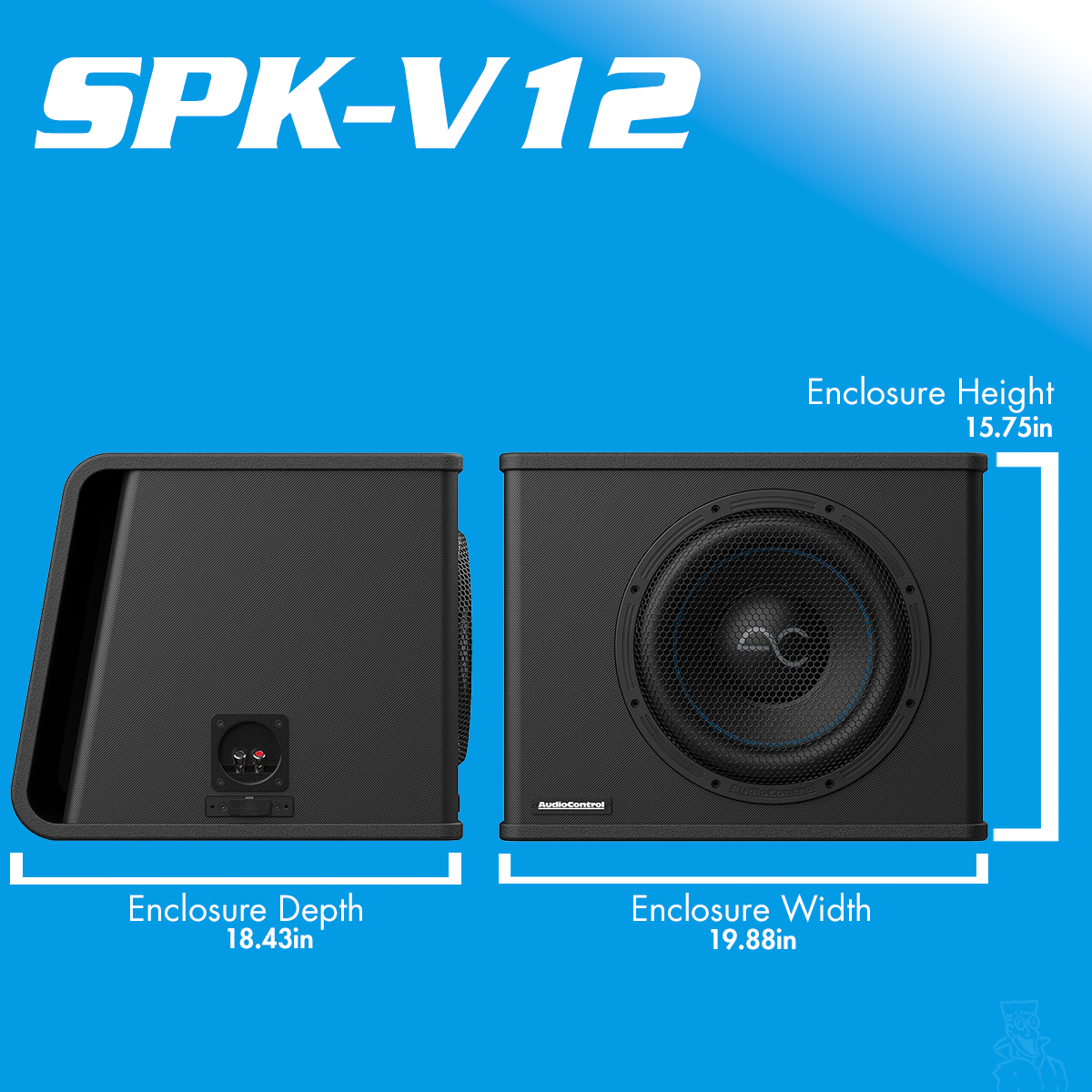 Audio Control SPK-V10 500/700 Watt (RMS) Spike Series Vented Subwoofer Enclosure | 10"