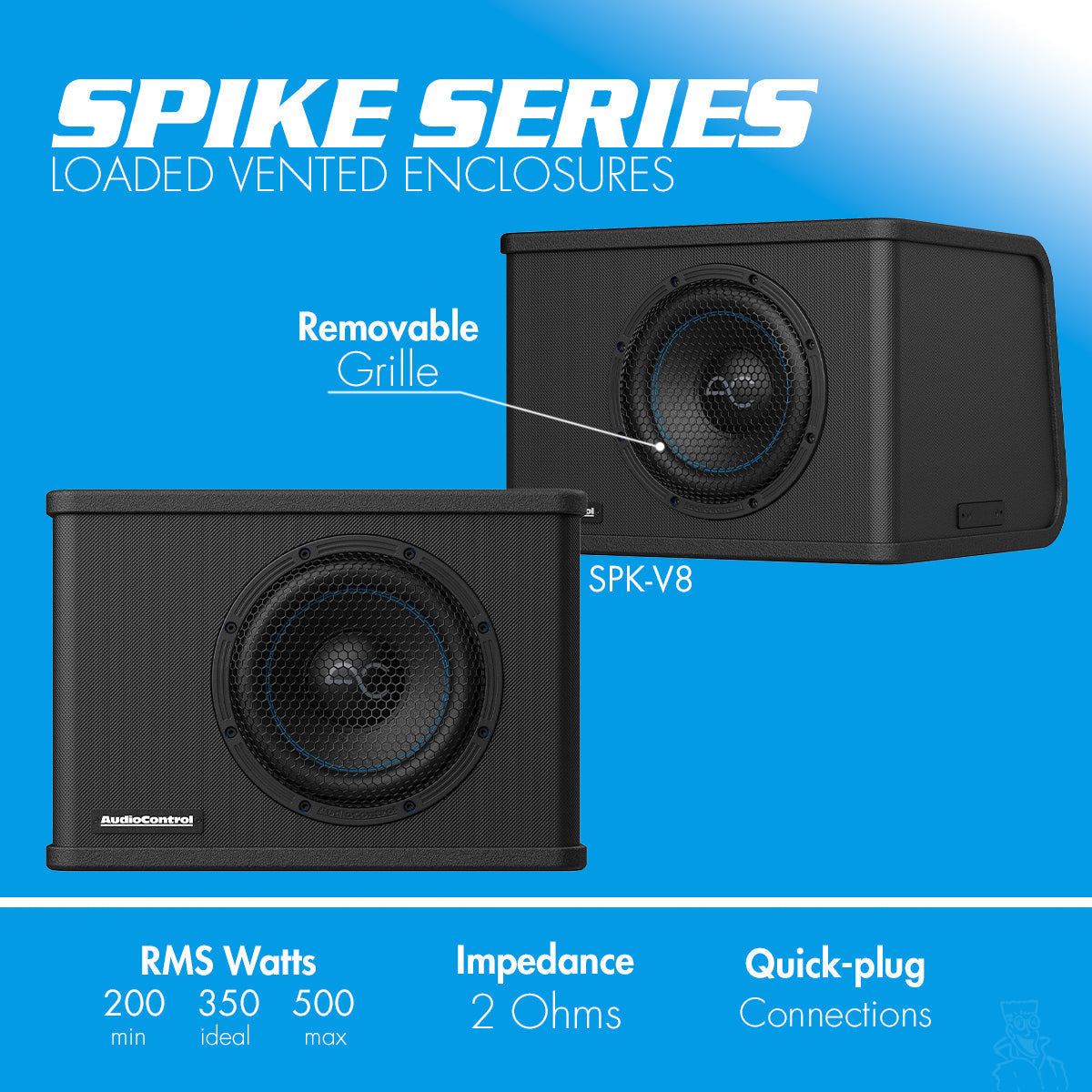 Audio Control SPK-V10 500/700 Watt (RMS) Spike Series Vented Subwoofer Enclosure | 10"