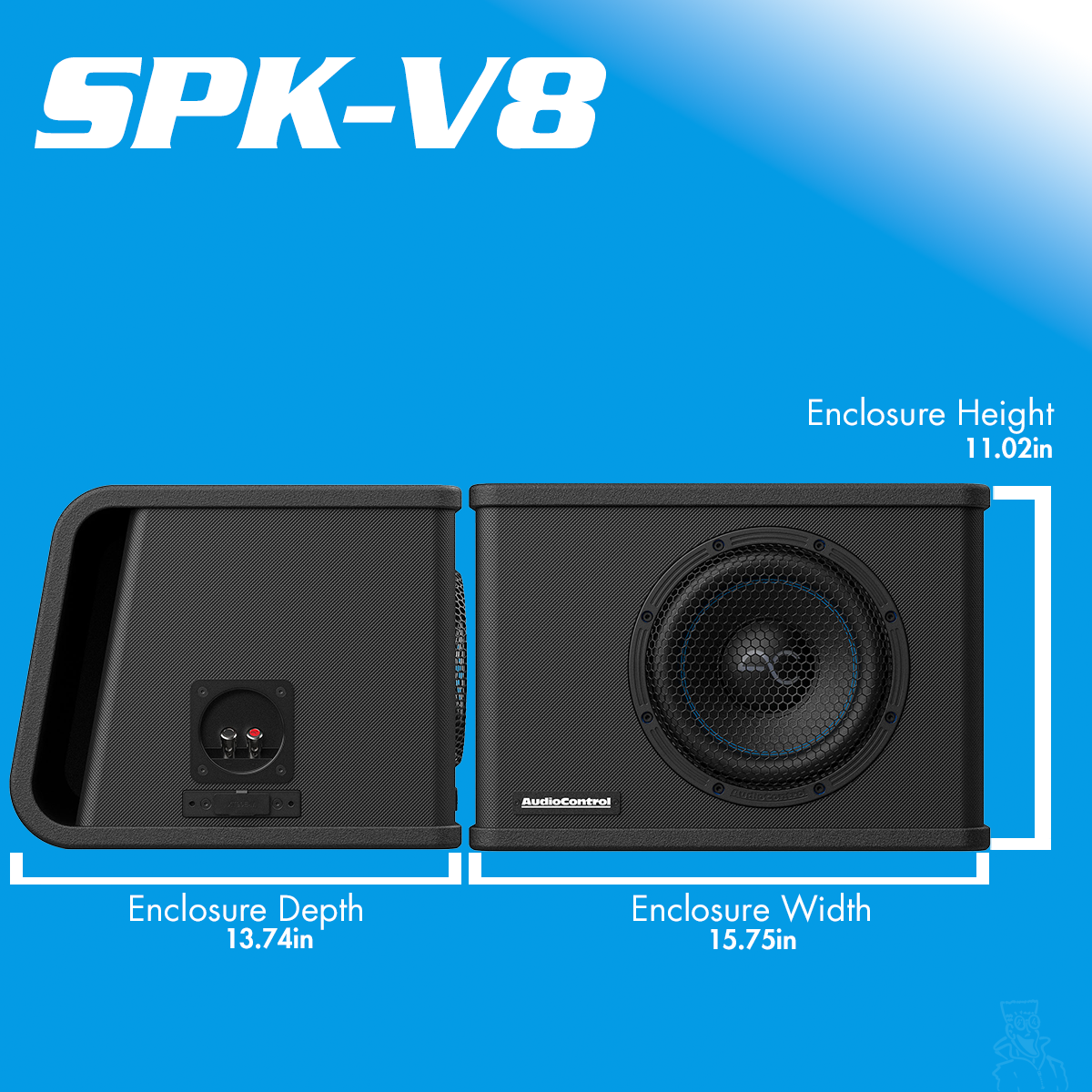 Audio Control SPK-V10 500/700 Watt (RMS) Spike Series Vented Subwoofer Enclosure | 10"
