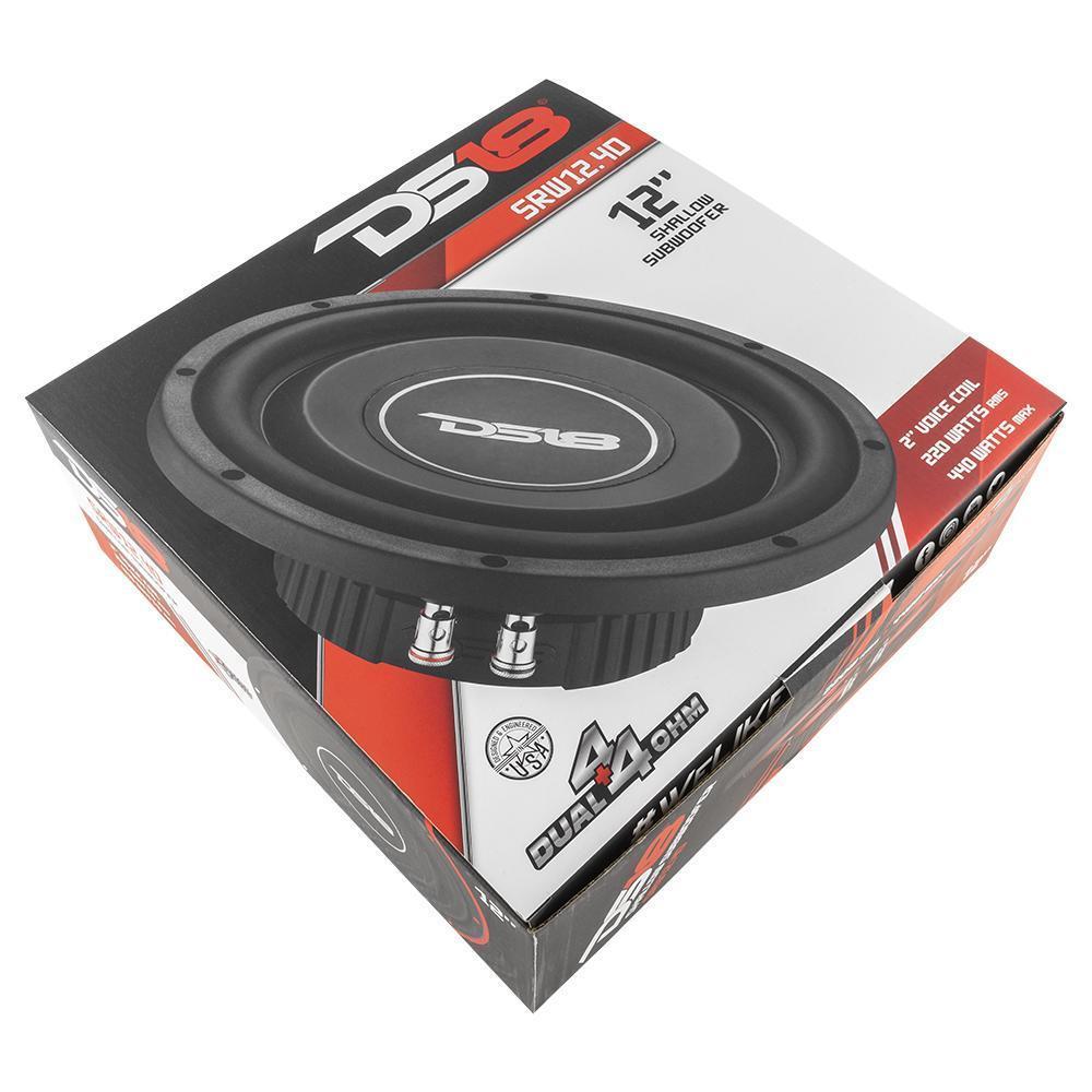DS18 DS-SRW12.4D SRW Shallow 12 Inch Subwoofer 900 Watts Dvc 4-Ohm DS18