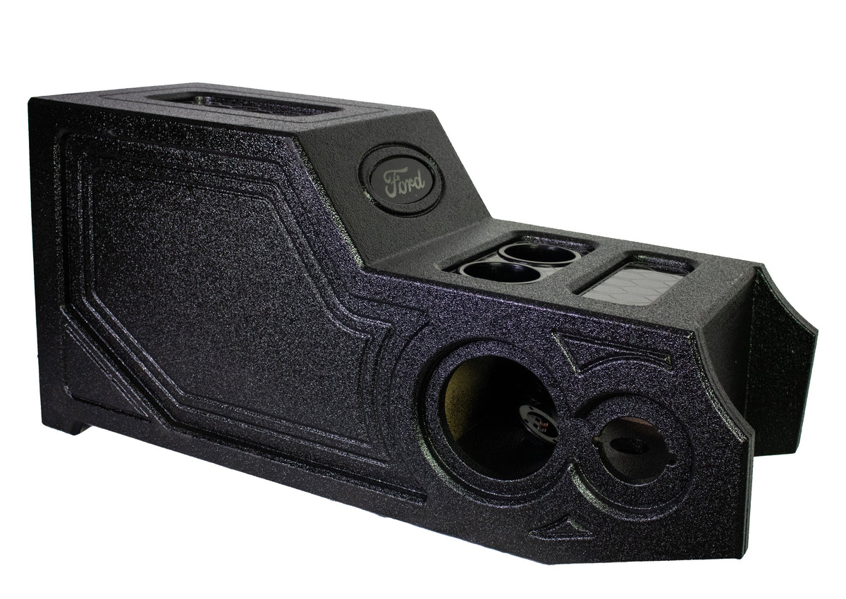 SSFORD-CON97 | Center Console Subwoofer Enclosure for 1997–2003 Ford Trucks – Fits 12", Dual 6.5", Tweeters